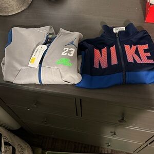 Nike Kids Gray and Navy Hoodies